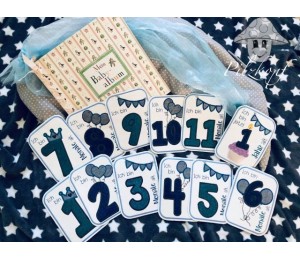 Stickserie ITH - Meilensteinkarten Monate Satin